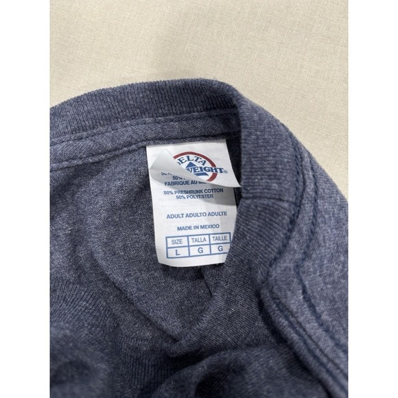 Delta Pro-Weight Women's Large Gray Tee with American Flag Lips Graphic - Picture 5 of 8